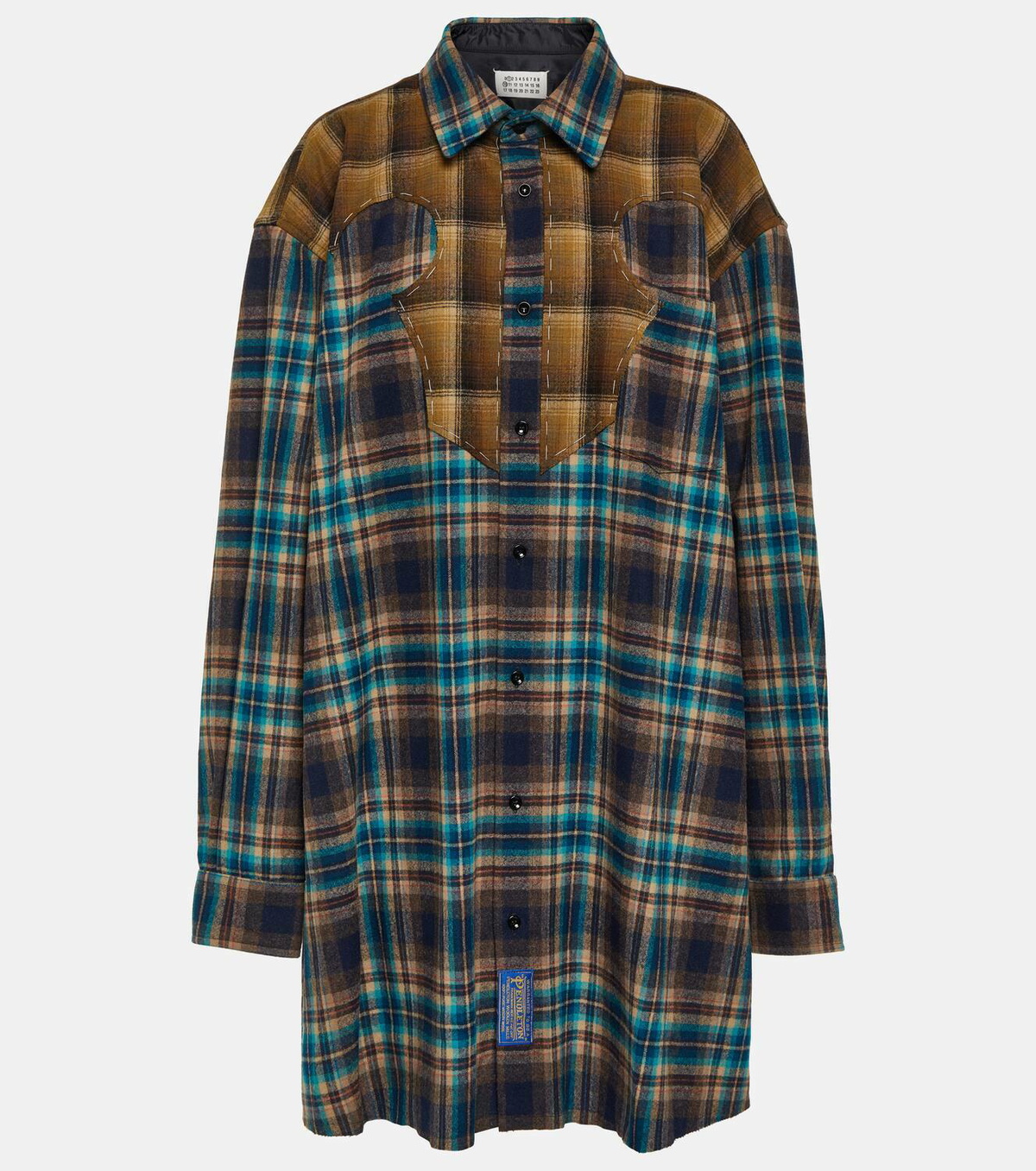 Maison Margiela Checked wool shirt dress
