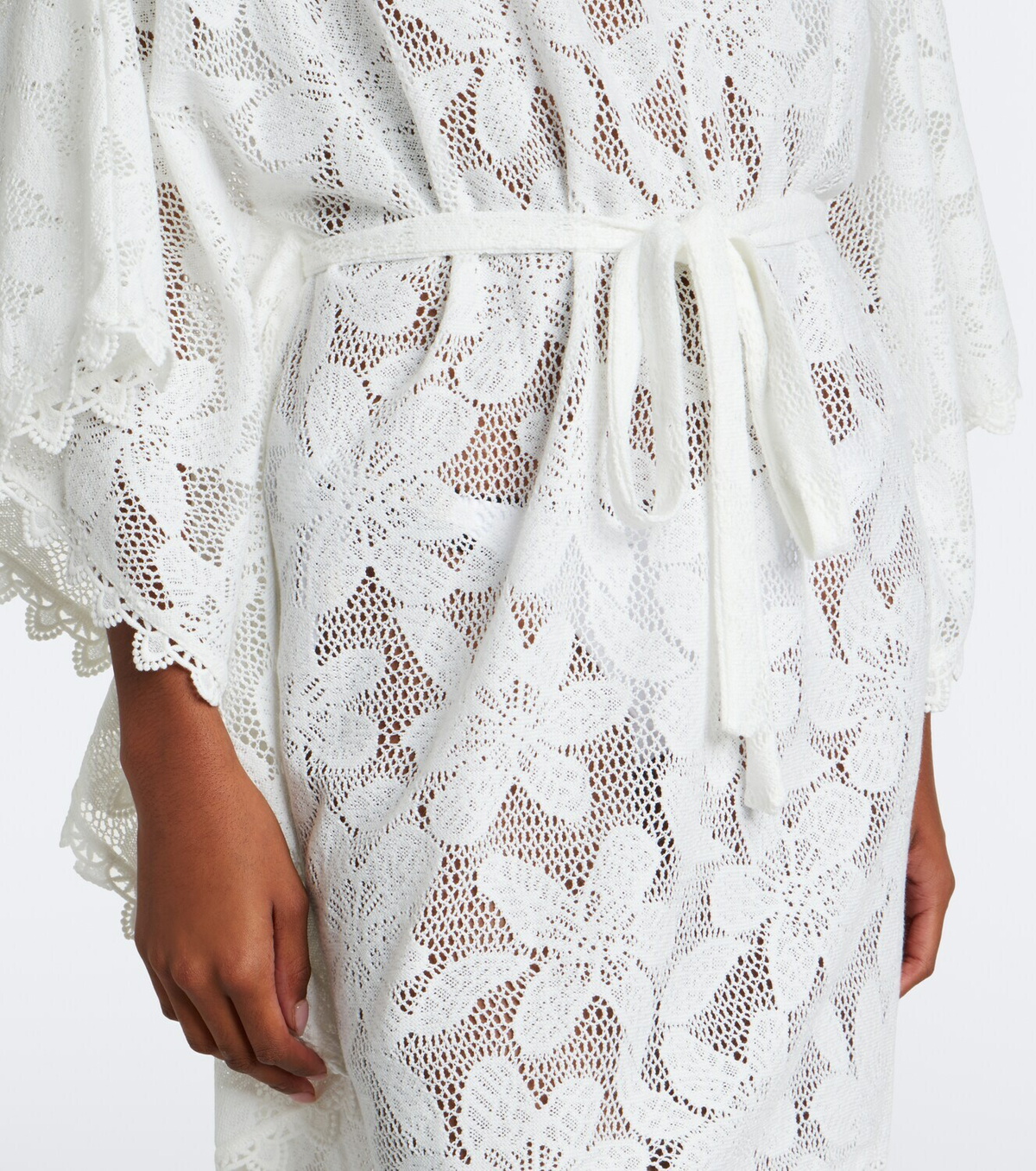 Melissa Odabash Petra floral sheer lace kaftan