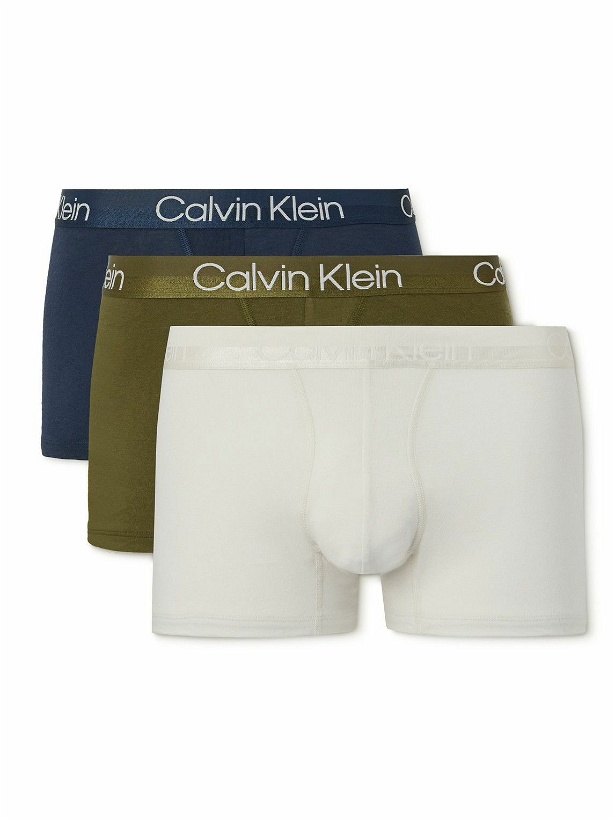 Photo: Calvin Klein Underwear - Modern Three-Pack Cotton-Blend Boxer Briefs - Multi