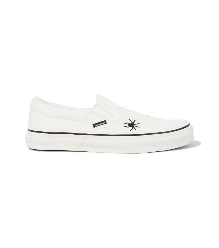 Photo: Undercover Embroidered cotton canvas slip-on shoes