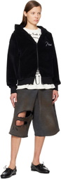Rhude Black Velour Classique Zip-Up Hoodie