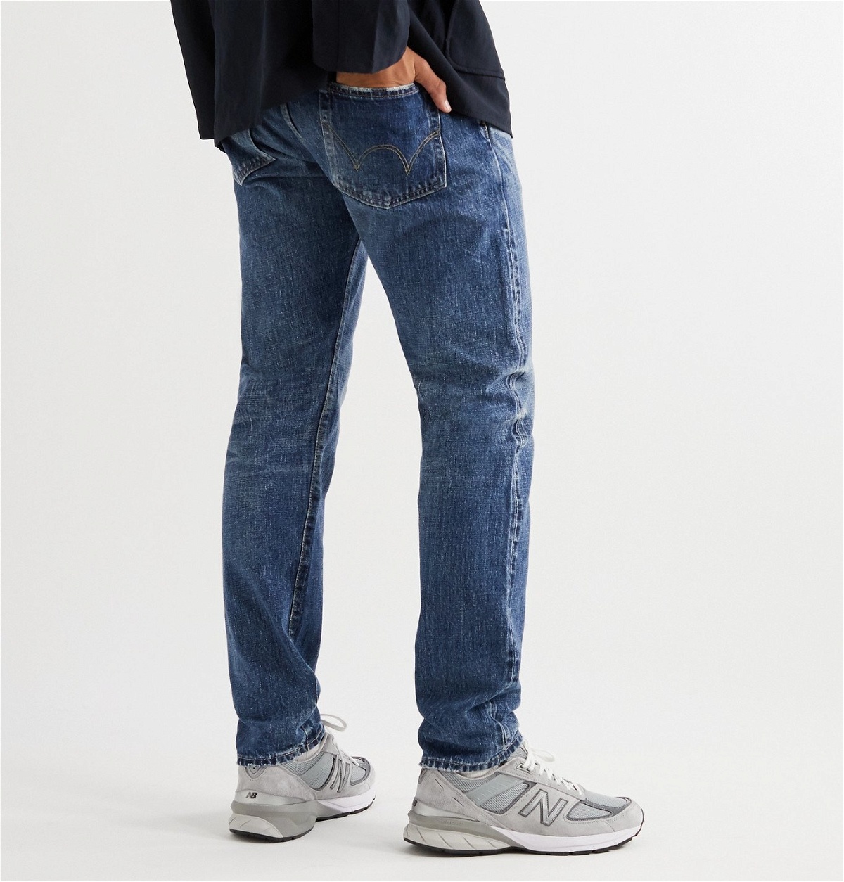 EDWIN - Slim-Fit Tapered Distressed Selvedge Denim Jeans - Blue Edwin