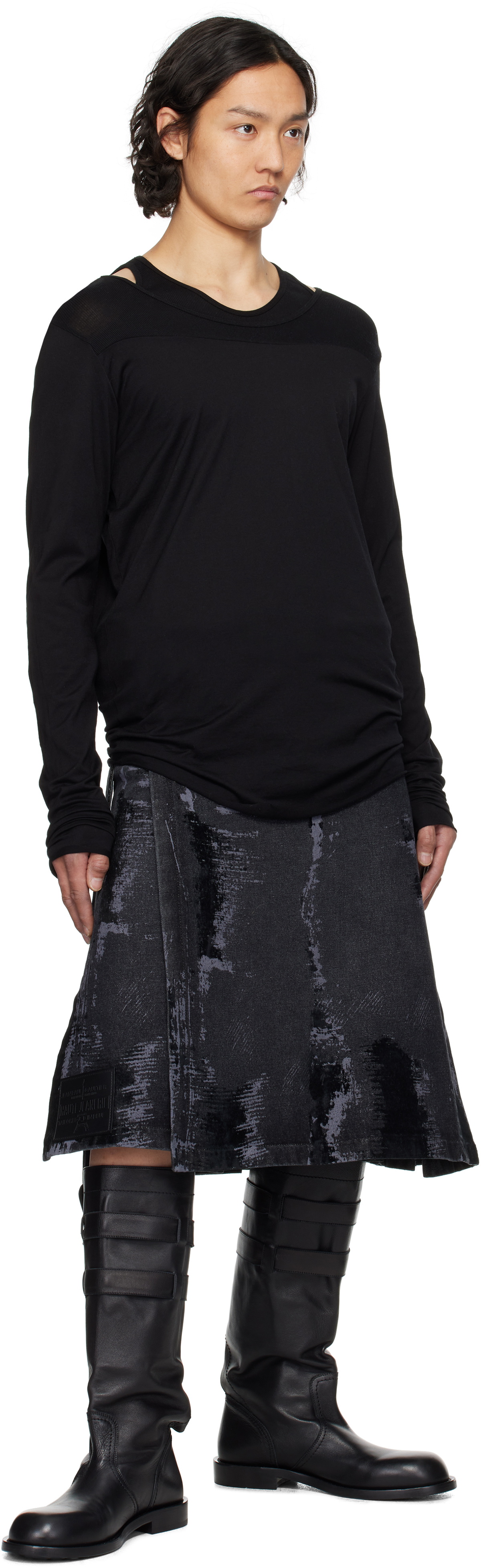 JULIUS Layered LS ロンT BLACK Julius Black Layered LS T-shirt Julius
