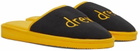 drew house SSENSE Exclusive Black & Yellow Scribble Slippers