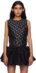 Pushbutton Black Polka Dot Trouser Detail Vest