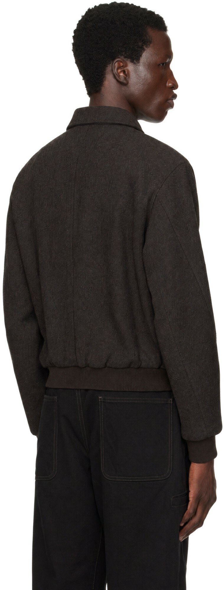 LE17SEPTEMBRE Brown Virgin Wool Bomber Jacket