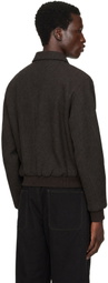 LE17SEPTEMBRE Brown Virgin Wool Bomber Jacket