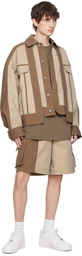 Feng Chen Wang Brown & Beige Paneled Jacket