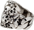 Alexander McQueen Silver Multi Skull Ring