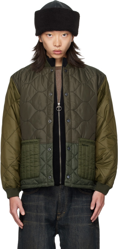 Photo: Barbour Khaki Cording Quilted Jacket