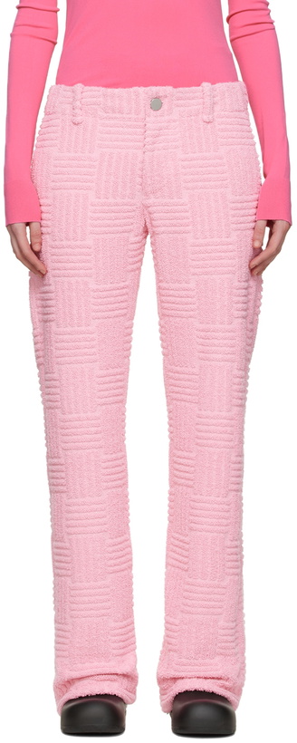 Photo: Bottega Veneta Pink Intreccio Trousers