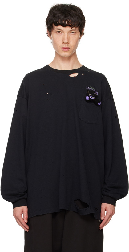 Photo: doublet Black With 'My Friend' Long Sleeve T-Shirt