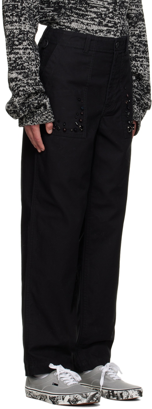 BLACK BEADED TROUSERS