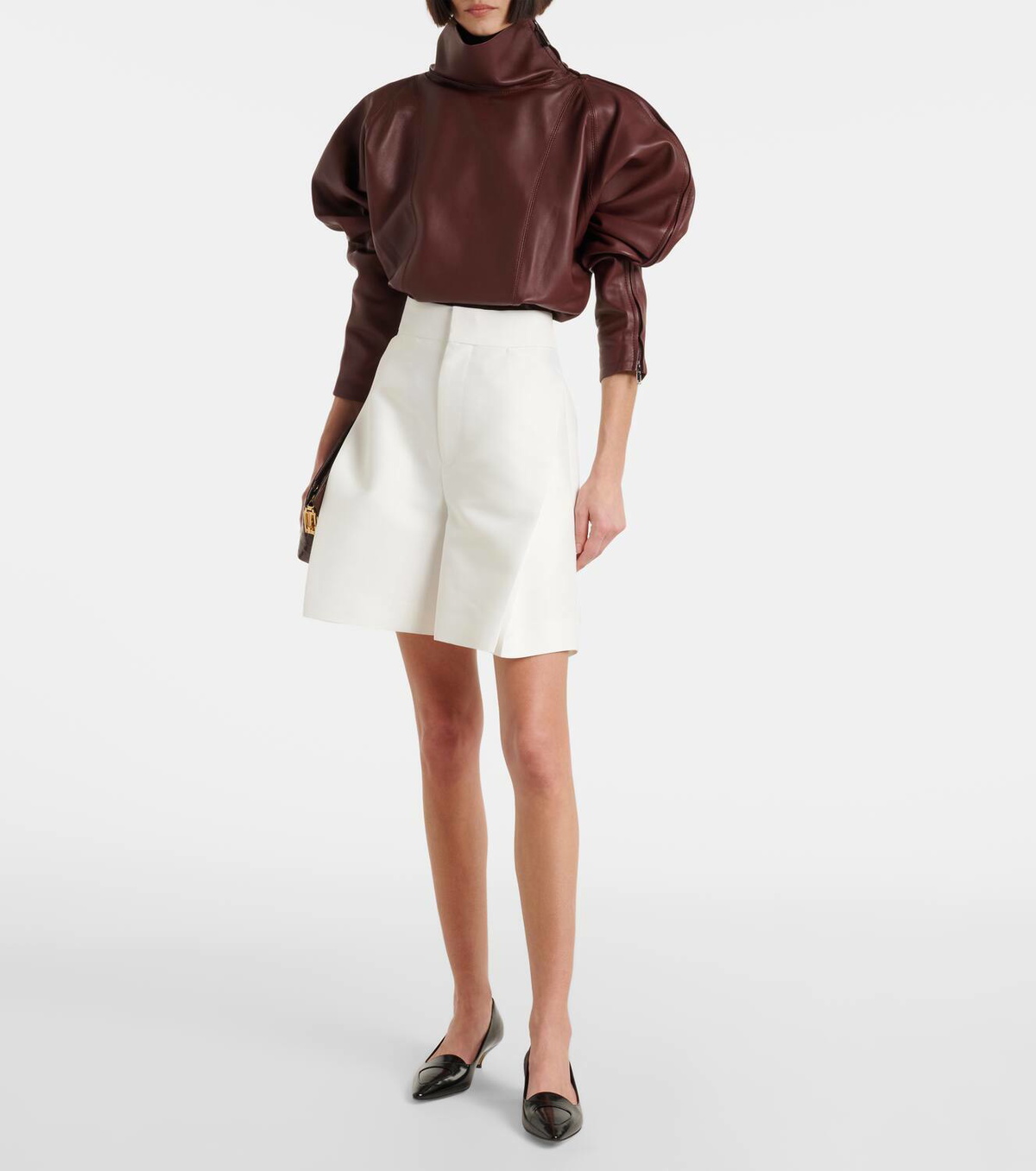 Victoria Beckham Leather turtleneck top