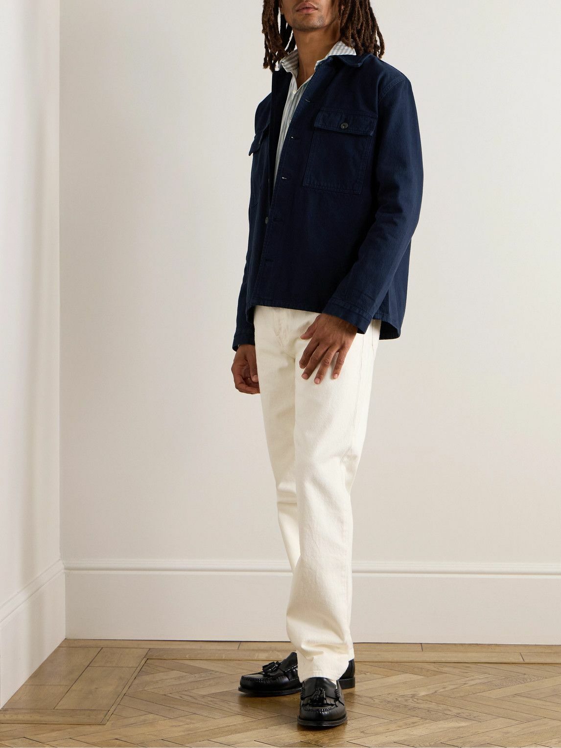 Organic Cotton Twill Overshirt GOTS - Egret