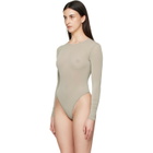 WARDROBE.NYC Taupe Sheer Bodysuit