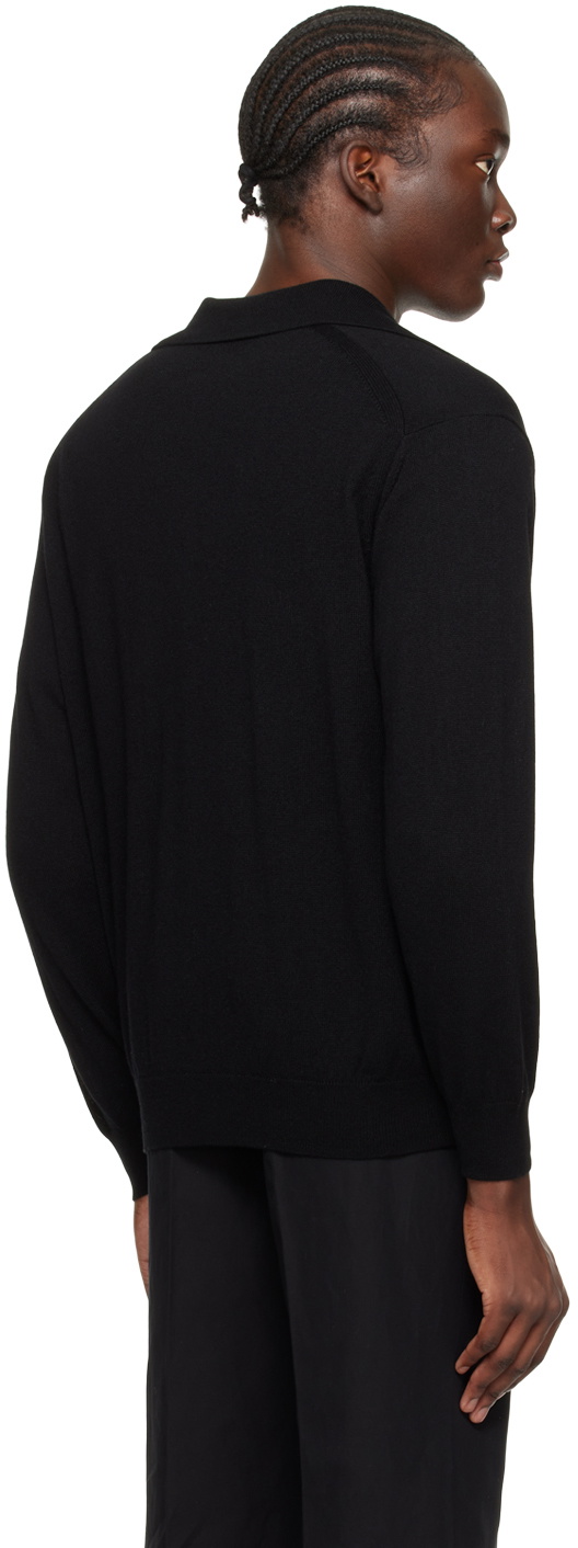 AURALEE Black Skipper Long Sleeve Polo Auralee AURALEE Black Skipper Long Sleeve Polo Auralee