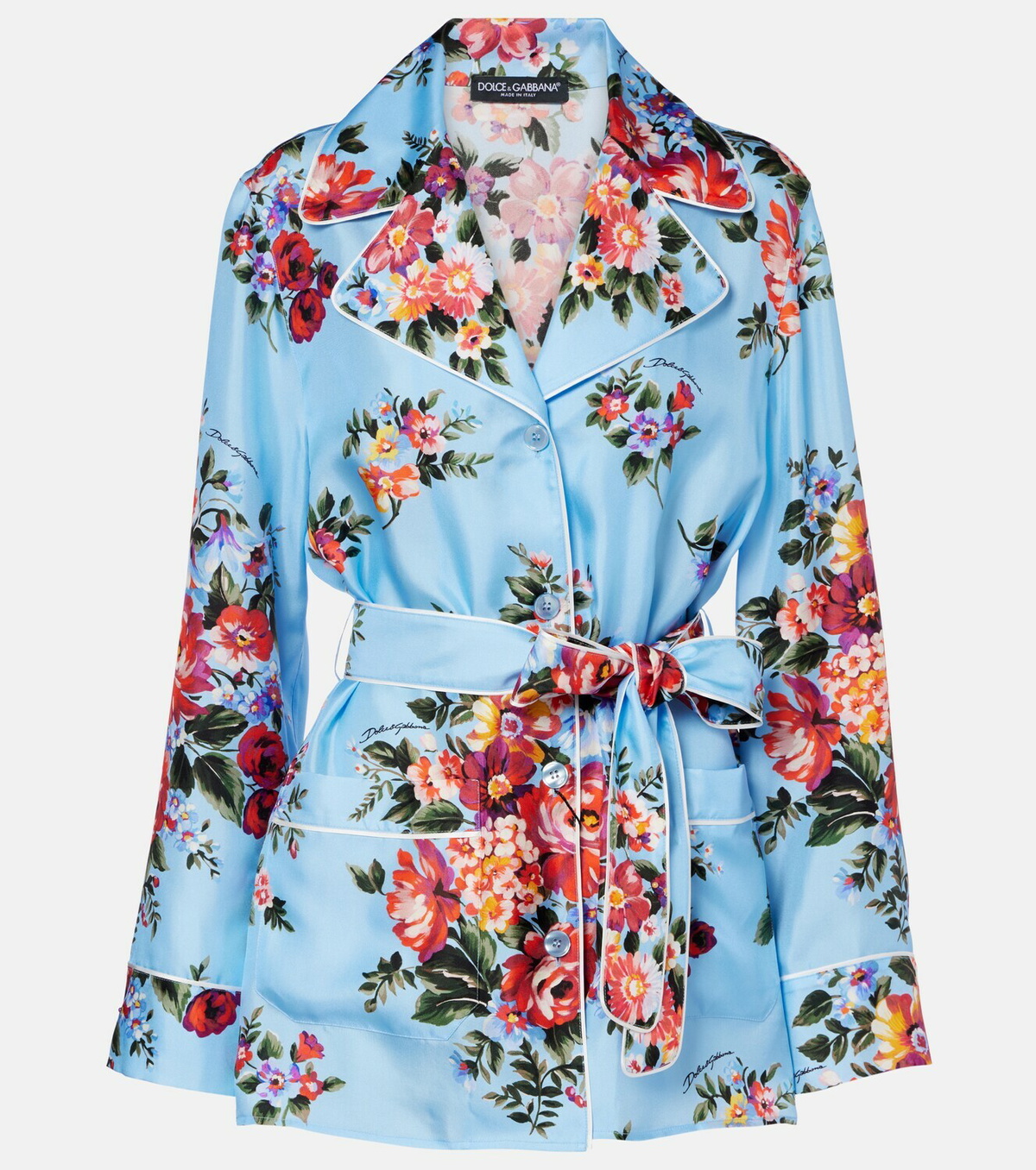 Dolce&Gabbana Floral belted silk blouse