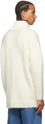 AMOMENTO Off-White Mohair Bouclé Oversized Cardigan