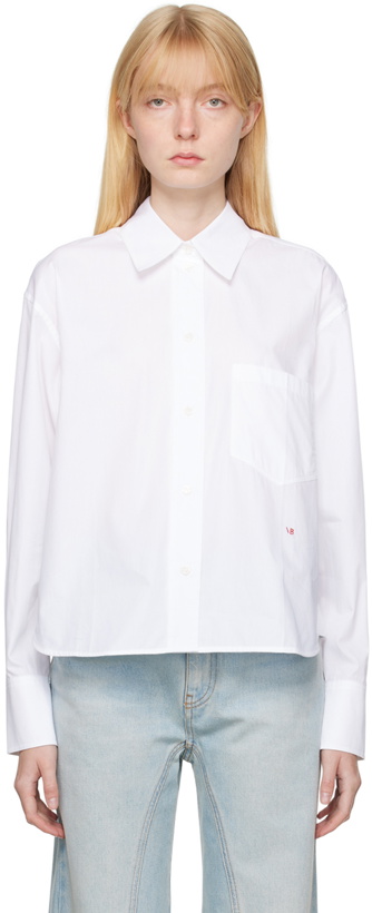 Photo: Victoria Beckham White Embroidered Shirt