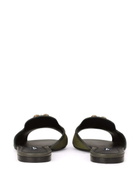 DOLCE & GABBANA - Leather Logo Flat Sandals