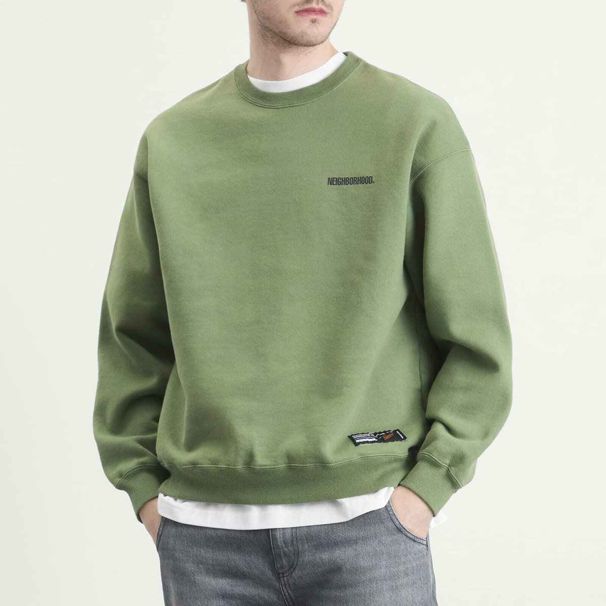 Neighborhood Men's Plain Logo Sweatshirt in Green