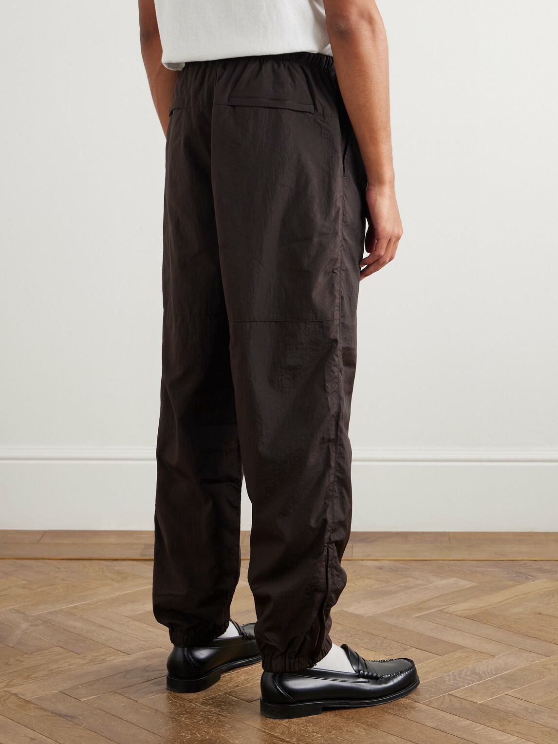 Kaptain Sunshine - Tapered Crinkled-Shell Trousers - Brown