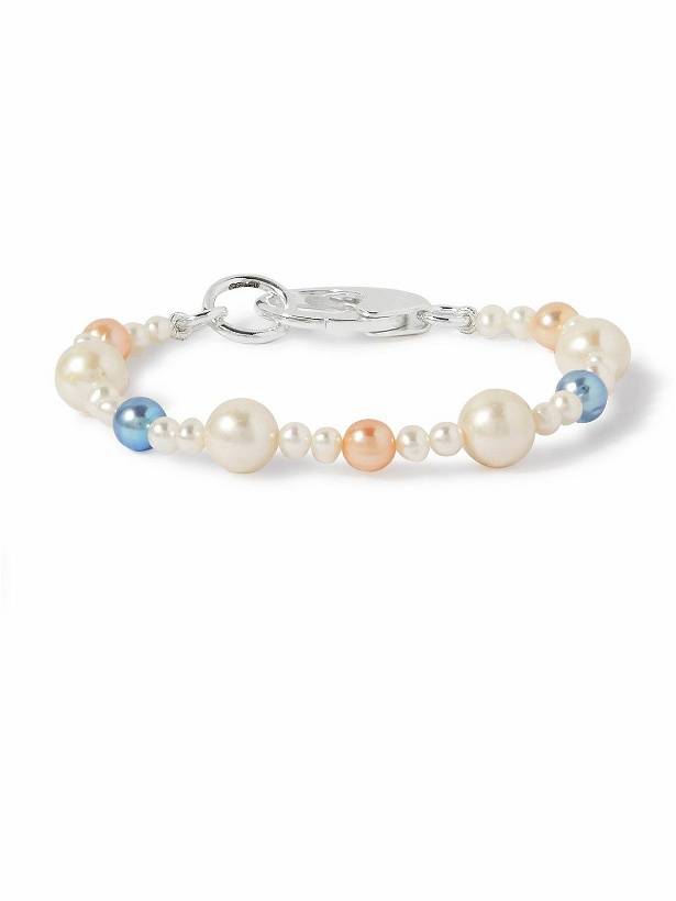Photo: Hatton Labs - XL Pebbles Silver Pearl Bracelet - White