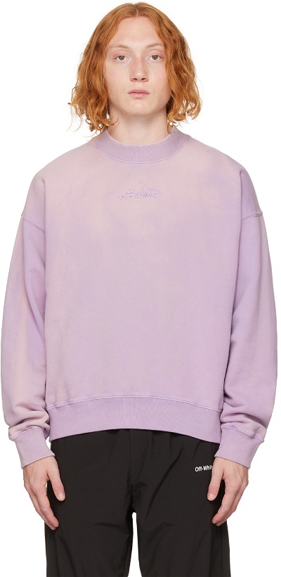 Photo: Off-White Purple Laundry Script Skate Sweatshirt