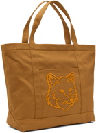 Maison Kitsuné Tan Mini Bold Fox Head Tote