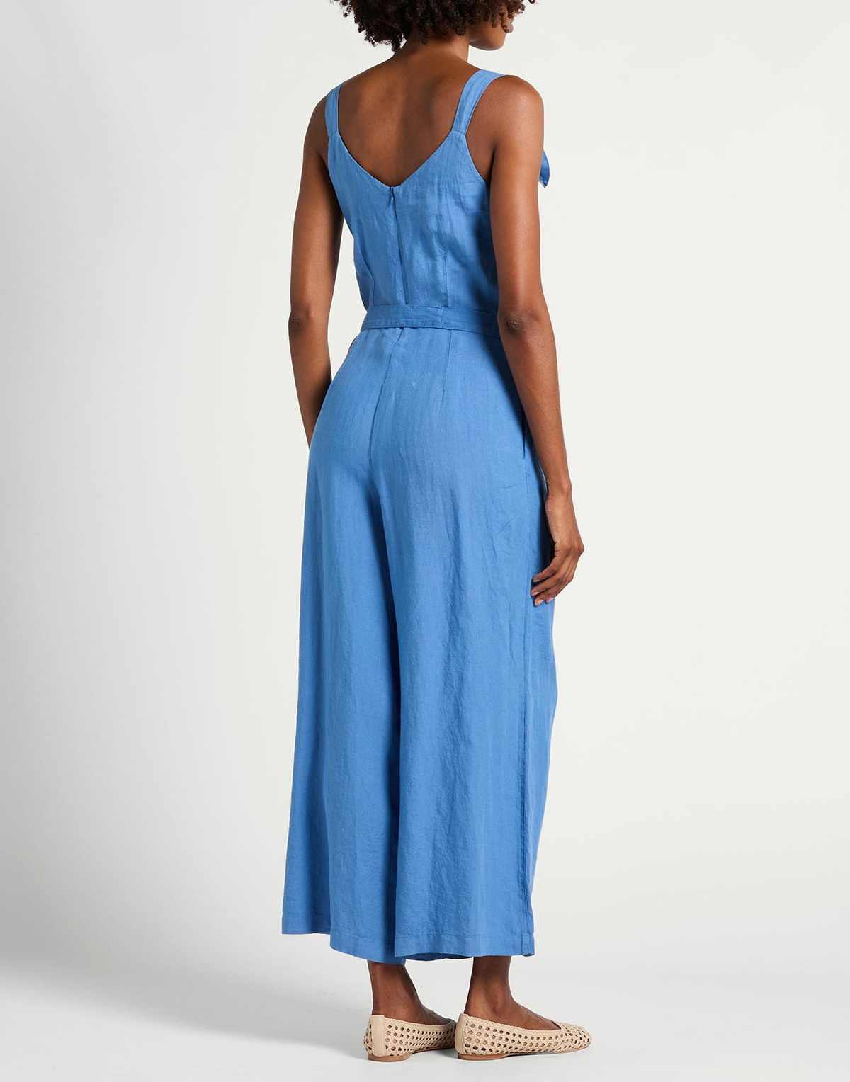 120% Lino Womens Jumpsuit Light in Blue