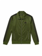 Needles - Webbing-Trimmed Logo-Embroidered Tech-Jersey Track Jacket - Green