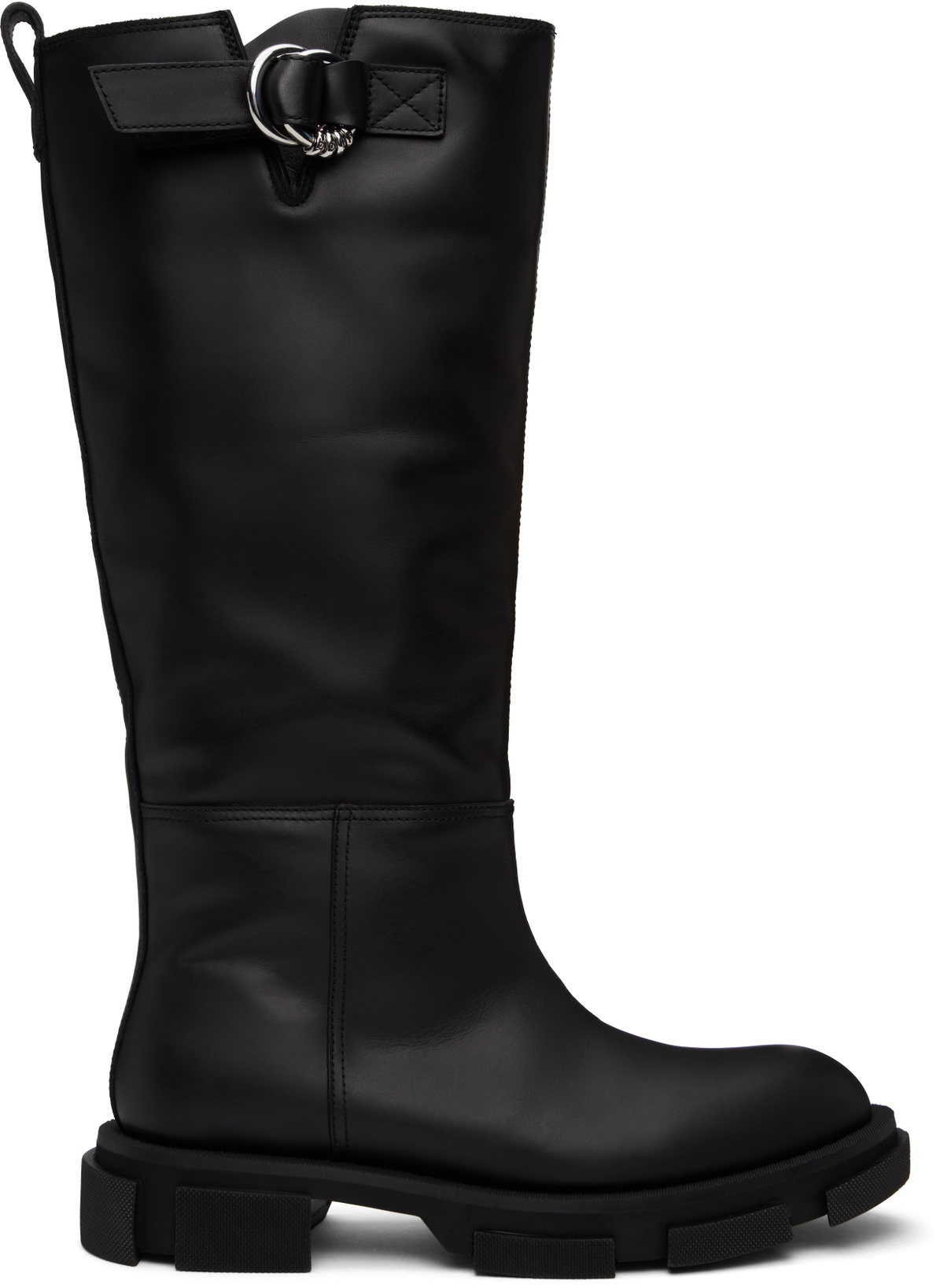 both Black Gao Pierced Knee Boots