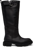 both Black Gao Pierced Knee Boots