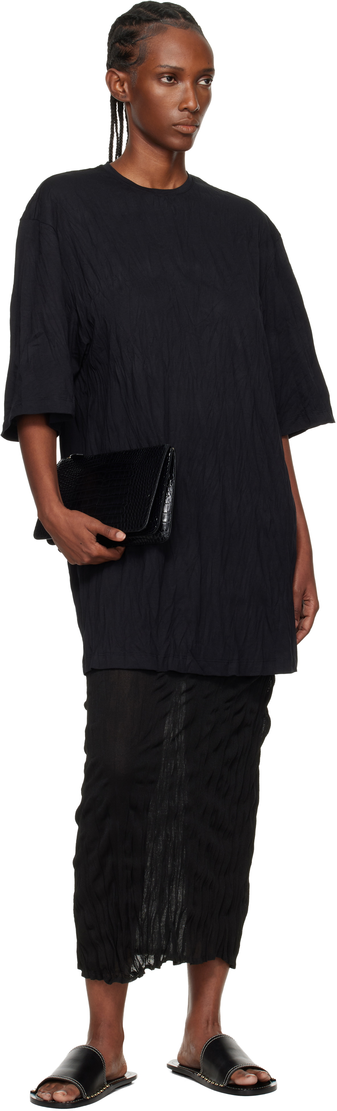 TOTEME Black Relaxed Tee Minidress