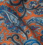 Turnbull & Asser - Paisley-Print Silk-Twill Pocket Square - Orange