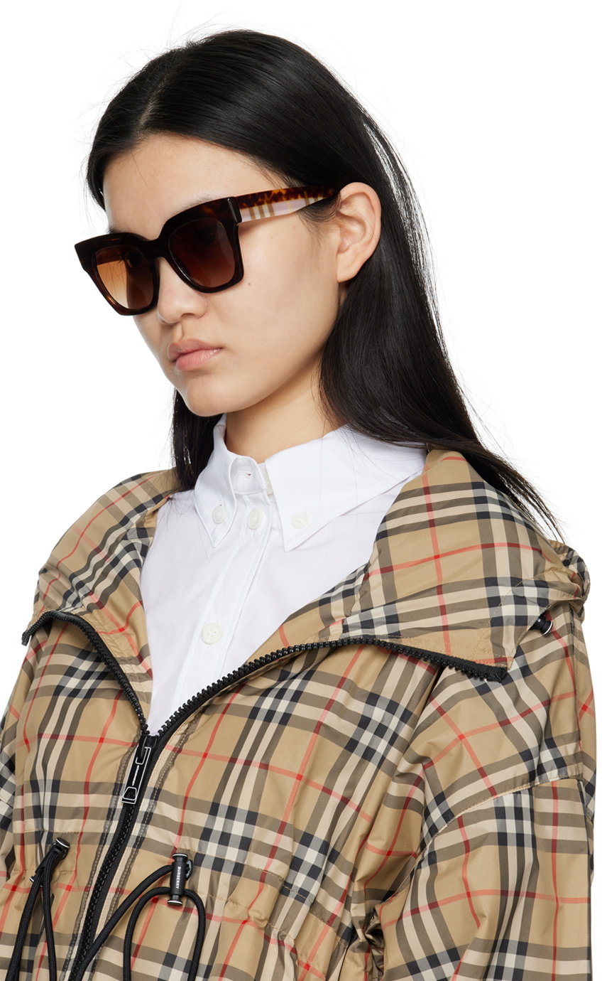Burberry Tortoiseshell Square Sunglasses Burberry display picture 2