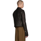 Rick Owens Black Leather Cropped Stooges Jacket
