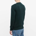 AMI Men's Small A Heart Crew Knit in Evergreen