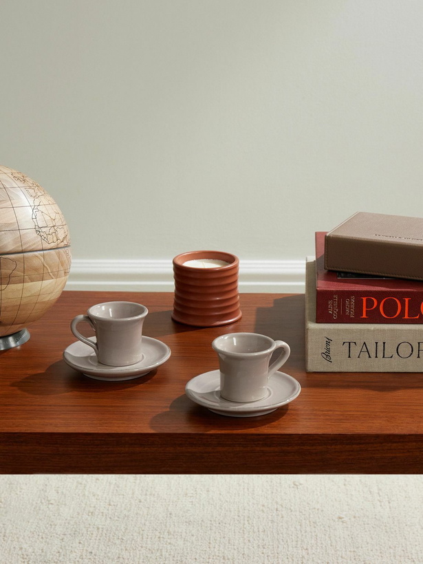Photo: Brunello Cucinelli - Set of Two Ceramic Espresso Cups and Saucers
