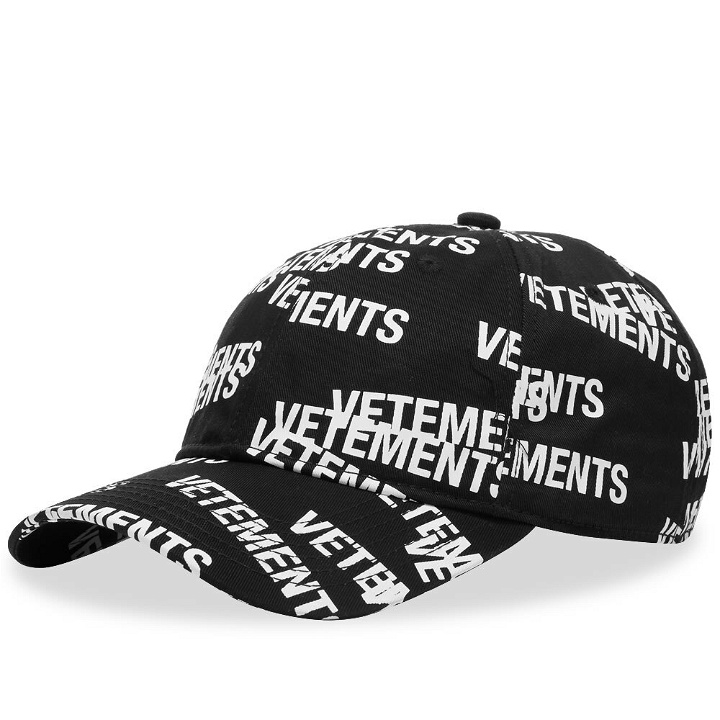 Photo: VETEMENTS Men's Stamped Logo Cap in Black