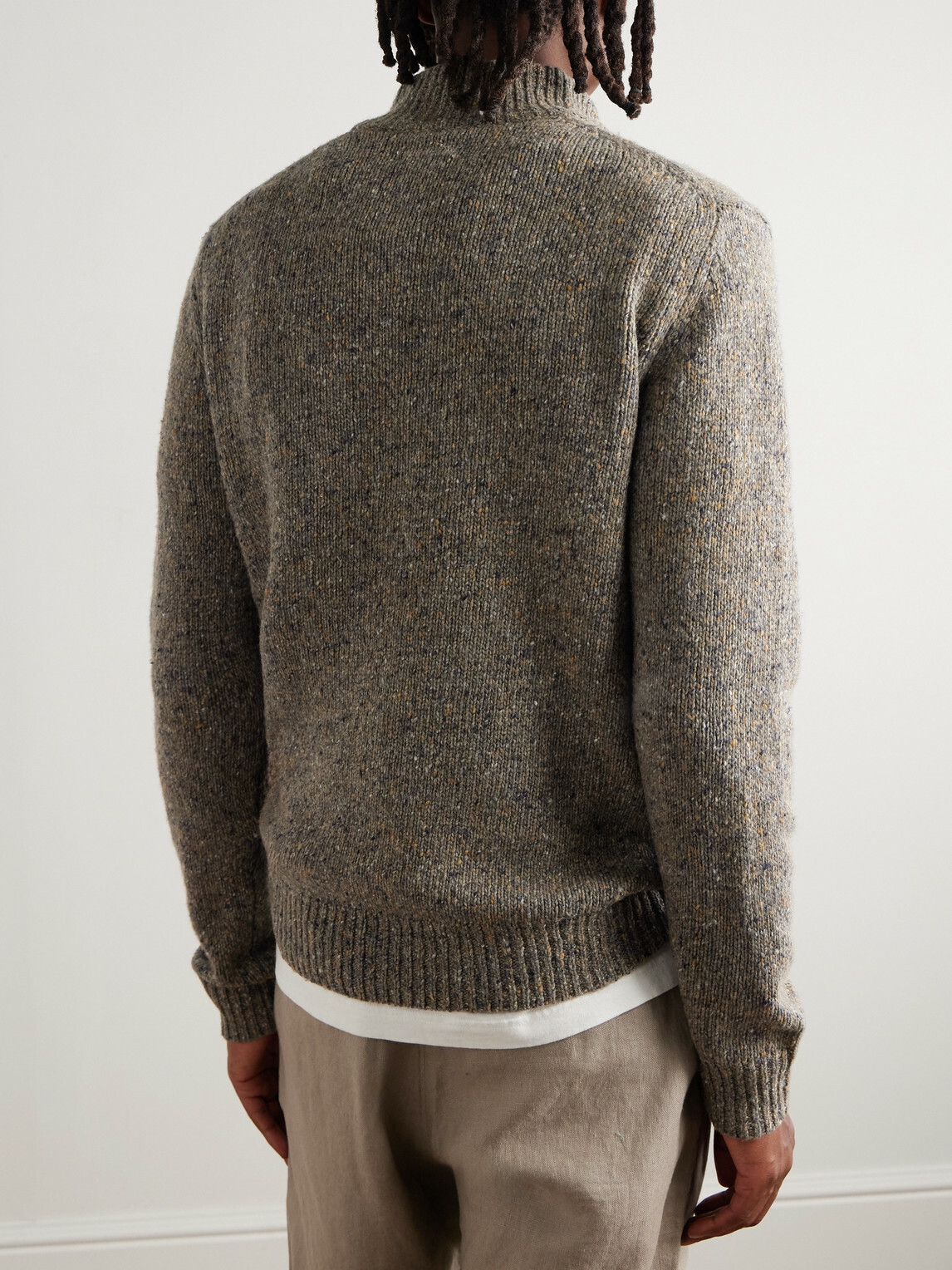 Hartford - Trucker Wool-Blend Half-Zip Sweater - Gray