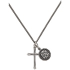 Emanuele Bicocchi Silver Cross and Coin Pendant Necklace