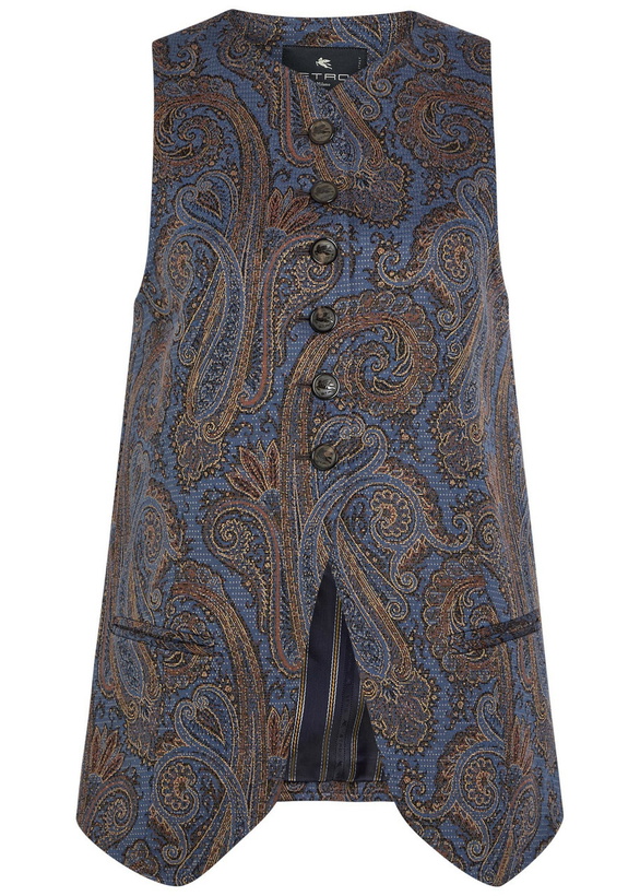Photo: Etro Paisley-jacquard Woven Vest Multicoloured