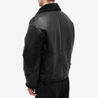 Neighborhood Men's Mouton B-3 Leather Jacket in Black