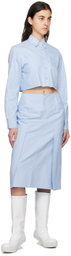 Raf Simons Blue Paneled Midi Skirt
