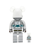 Medicom Project Mercury Astronaut Be@rbrick in Silver 100%/400%