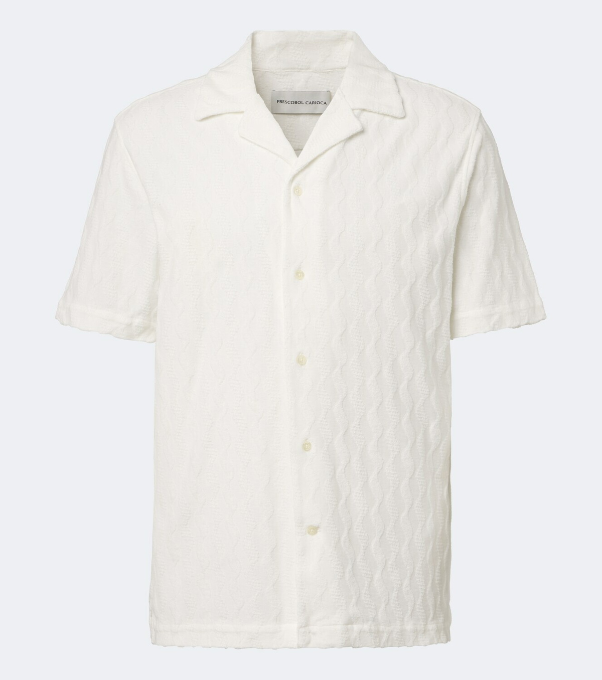 Frescobol Carioca Terry-trimmed cotton-blend bowling shirt