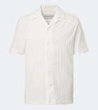 Frescobol Carioca Terry-trimmed cotton-blend bowling shirt