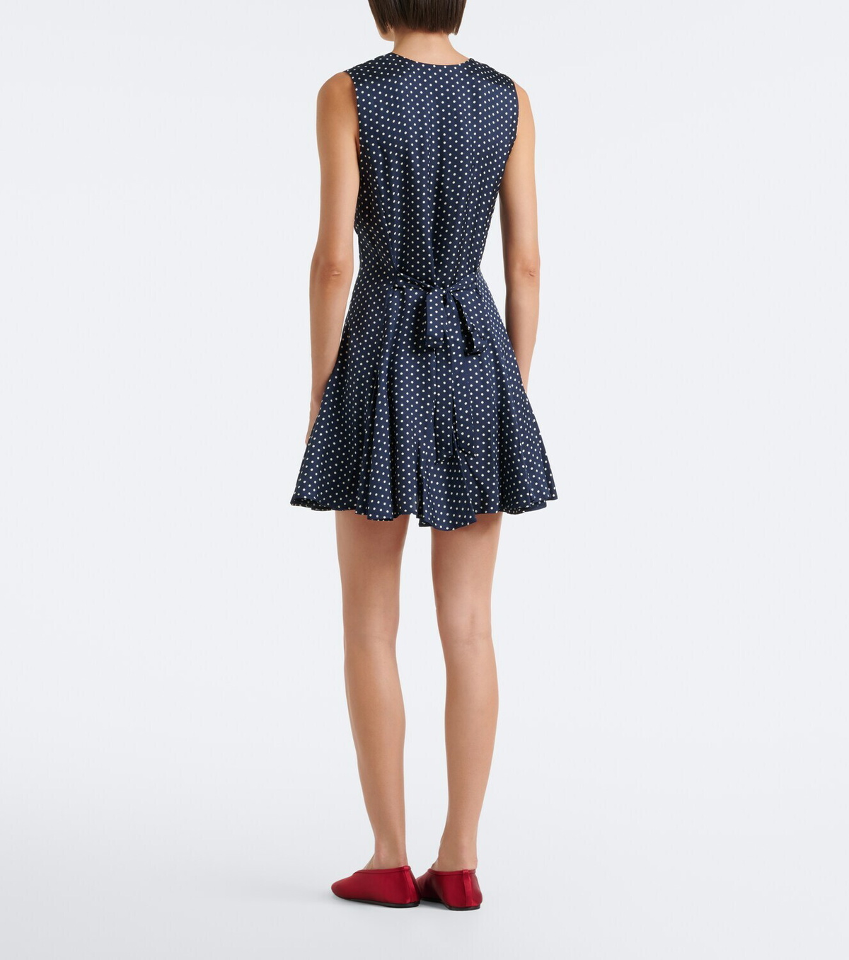 Dôen Aubrey polka dot silk-blend minidress